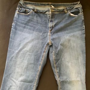 blue jeans with gold detail